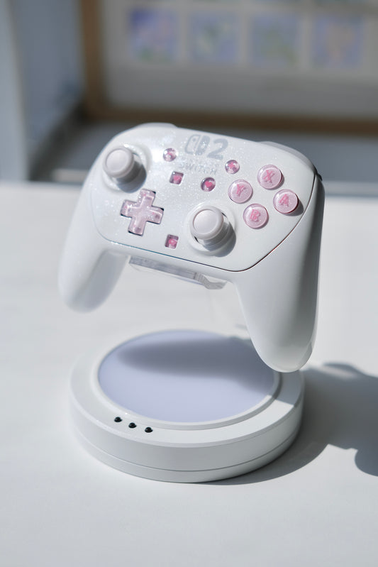 Sweet Pink Glitter Buttons for Switch Pro 2