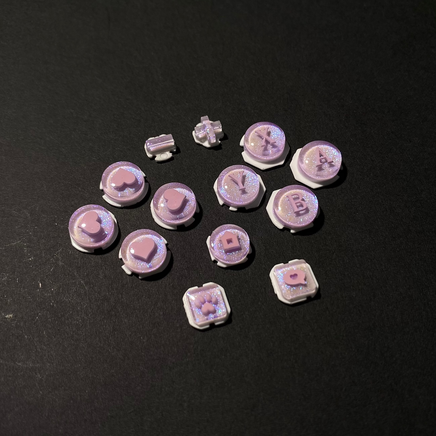 Lavender Heart Buttons for Switch 2