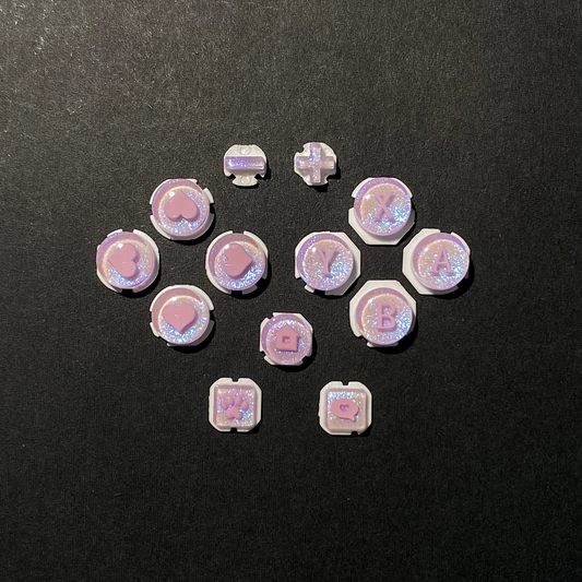Lavender Heart Buttons for Switch 2
