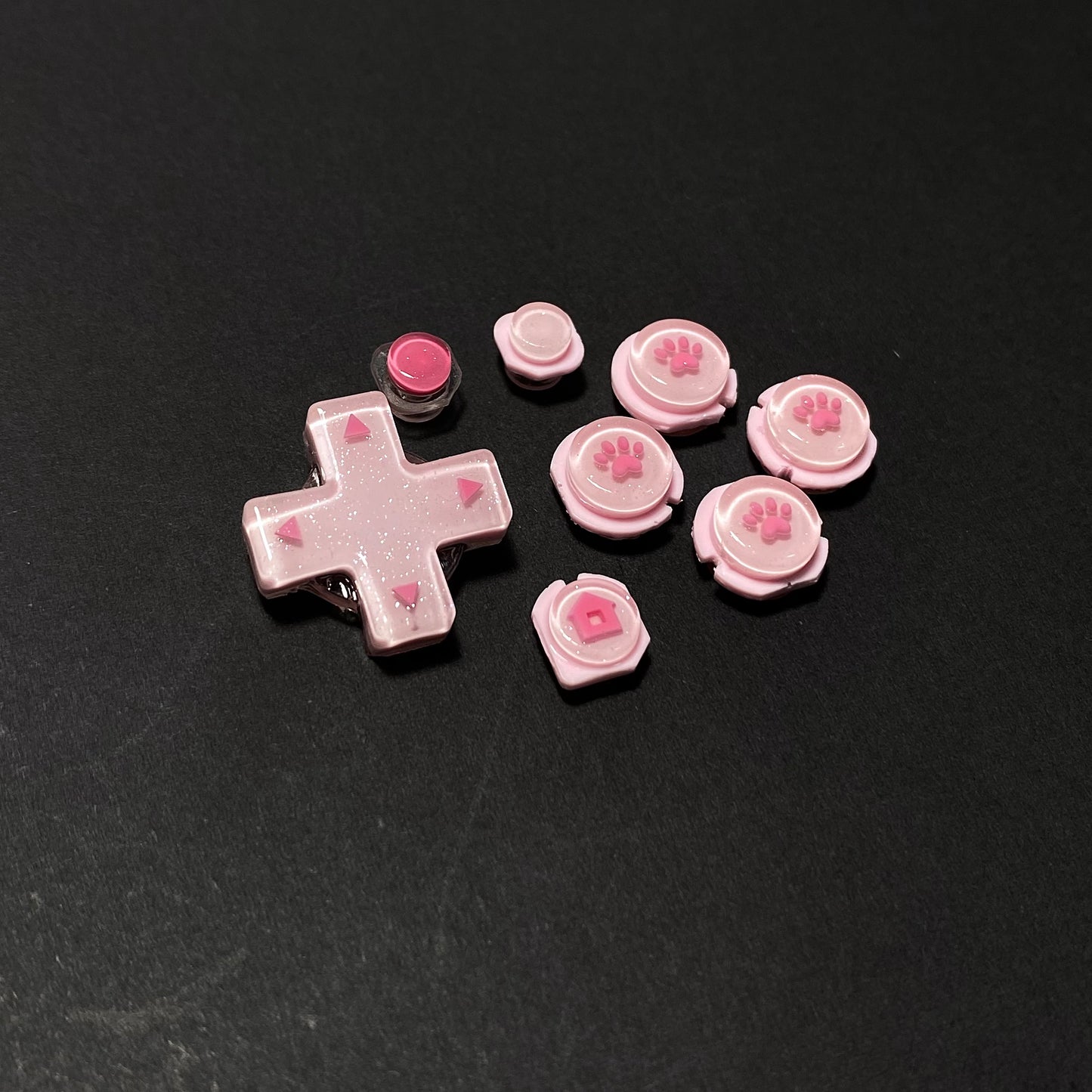 Pink Paw Resin Buttons for New 2DS XL