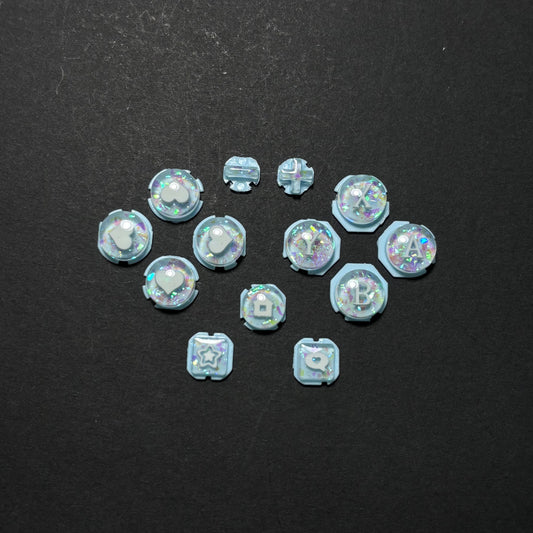 Iridescent Blue Resin Buttons for Switch 2