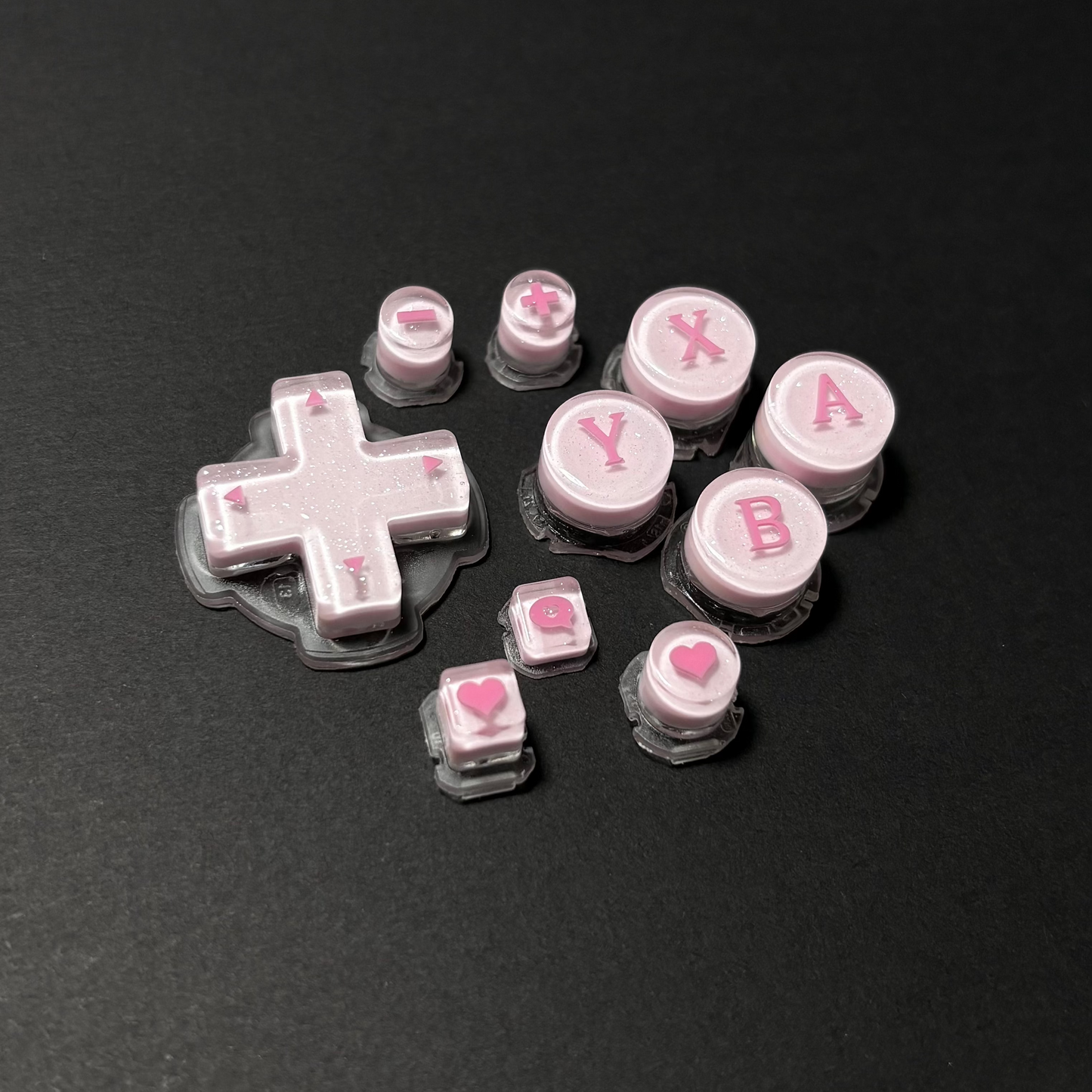 Sweet Pink Glitter Buttons for Switch Pro 2