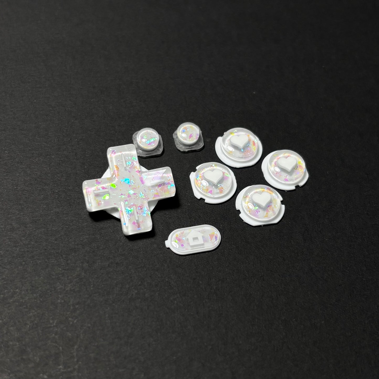 Iridescent White Resin Buttons for New 3DS XL