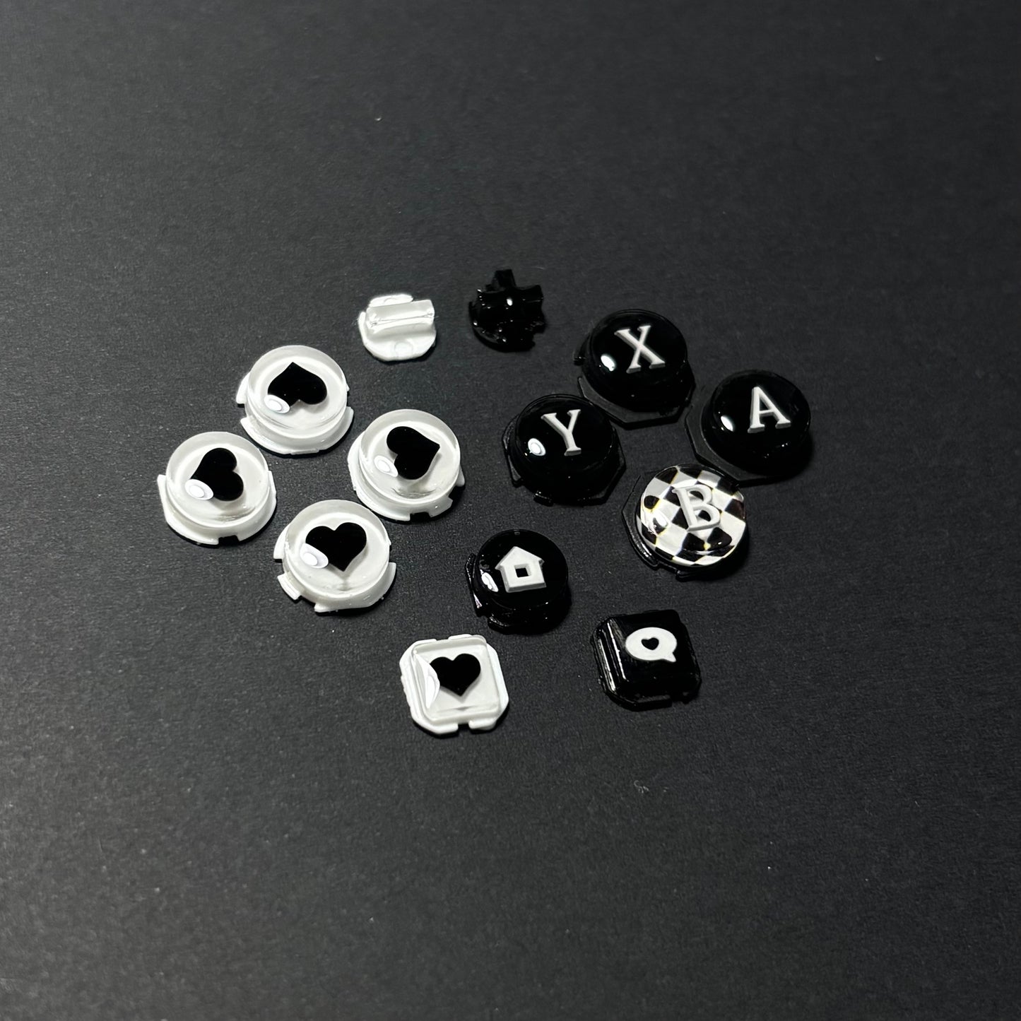 Black & White Checkerboard Resin Buttons for Nintendo Switch 2