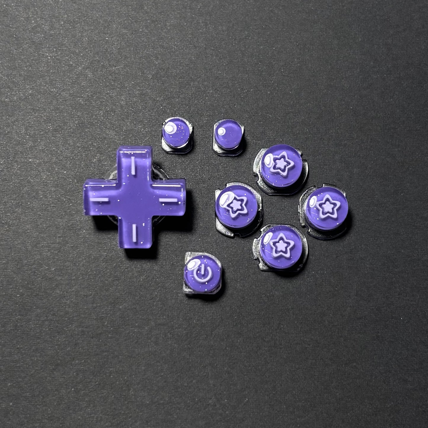 Pearlescent Purple Star Resin Buttons for Nintendo 2DS