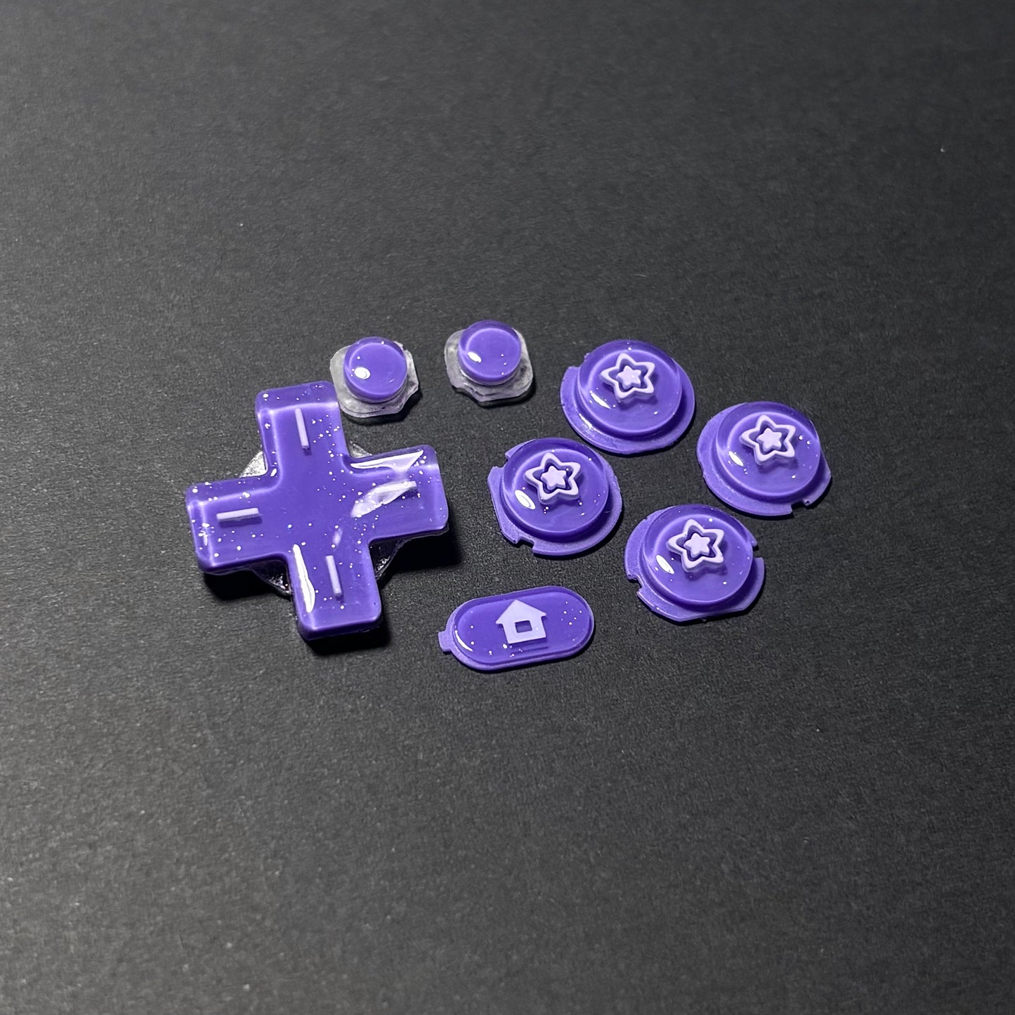 earlescent Purple Star Resin Buttons for New Nintendo 3DS XL