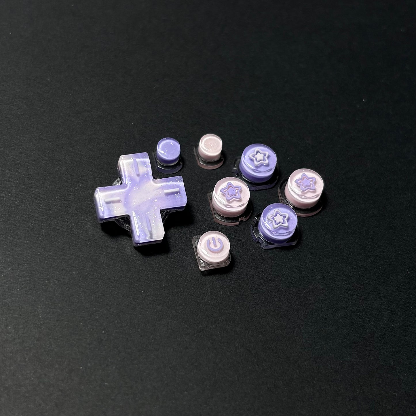 Pearlescent Lilac Star Resin Buttons for Nintendo 2DS