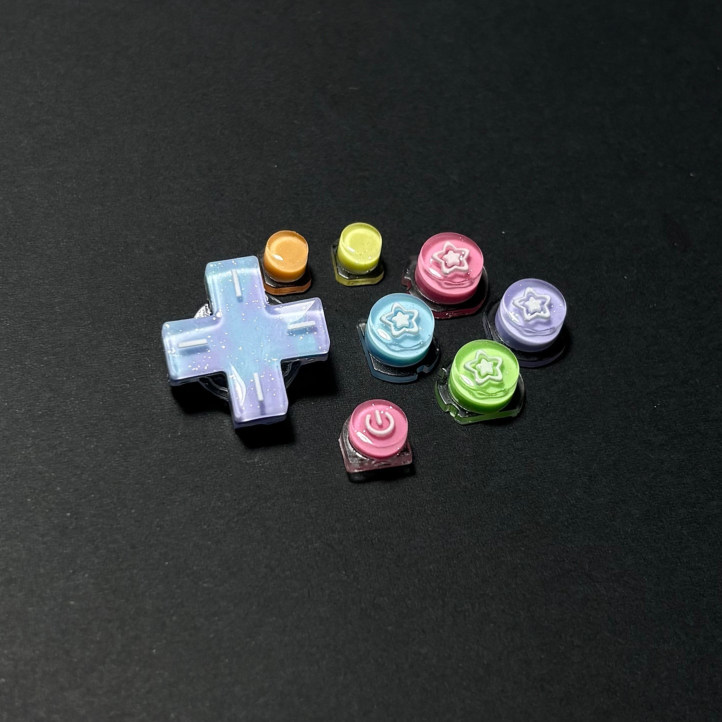 Rainbow Pearl Star Resin Buttons for Nintendo 2DS