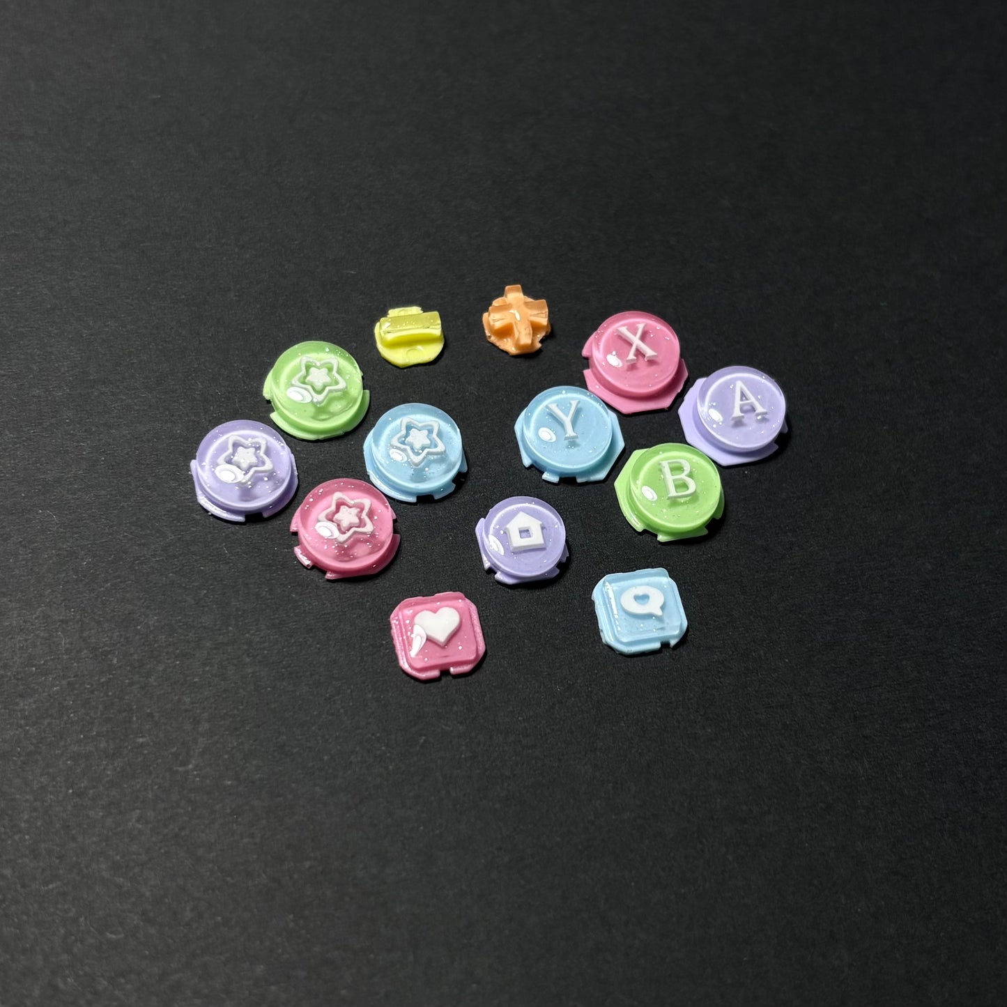 Rainbow Glitter Star Buttons for Nintendo Switch 2