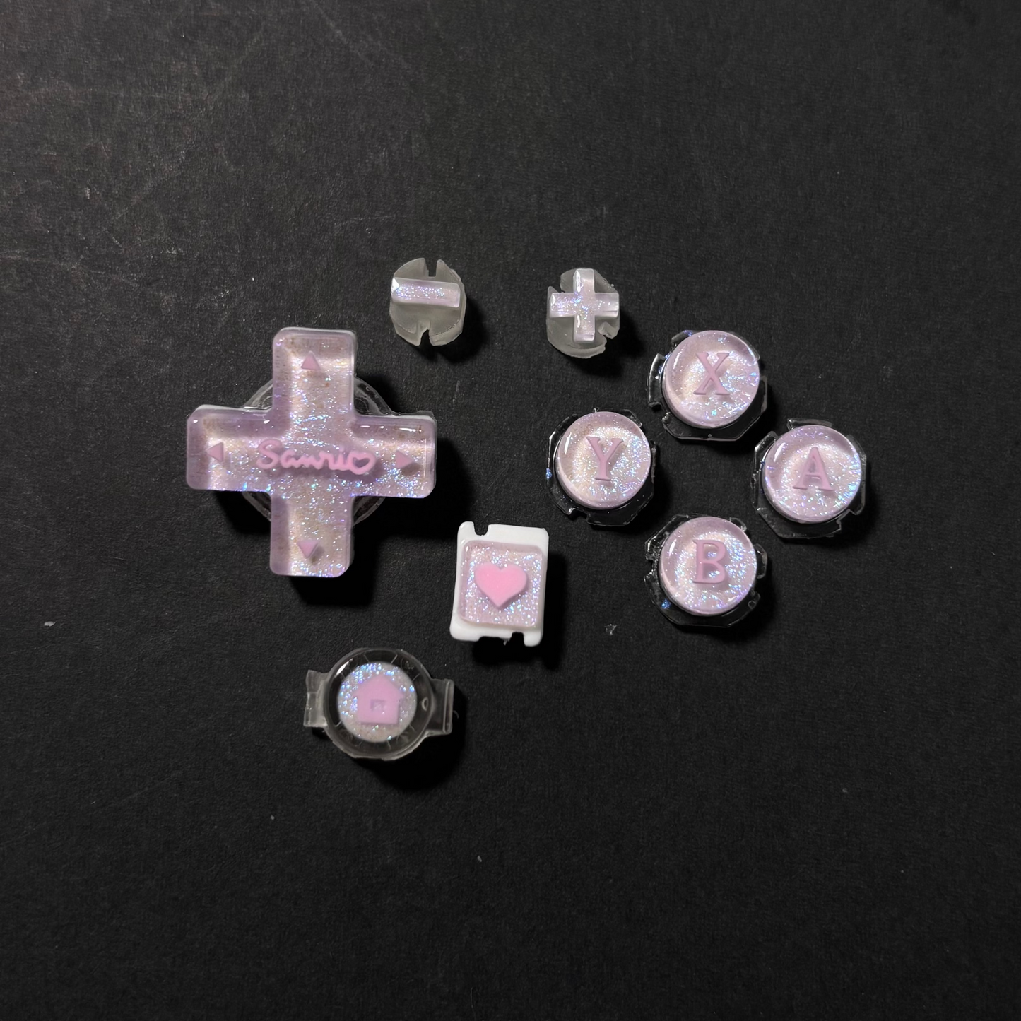 Pearlescent Pink Purple Resin Buttons for Nintendo Switch Lite
