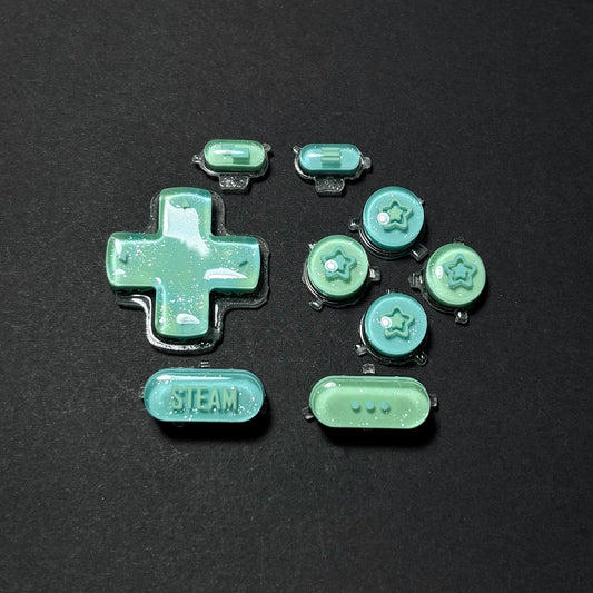 Teal Translucent Star Buttons for Steam Deck