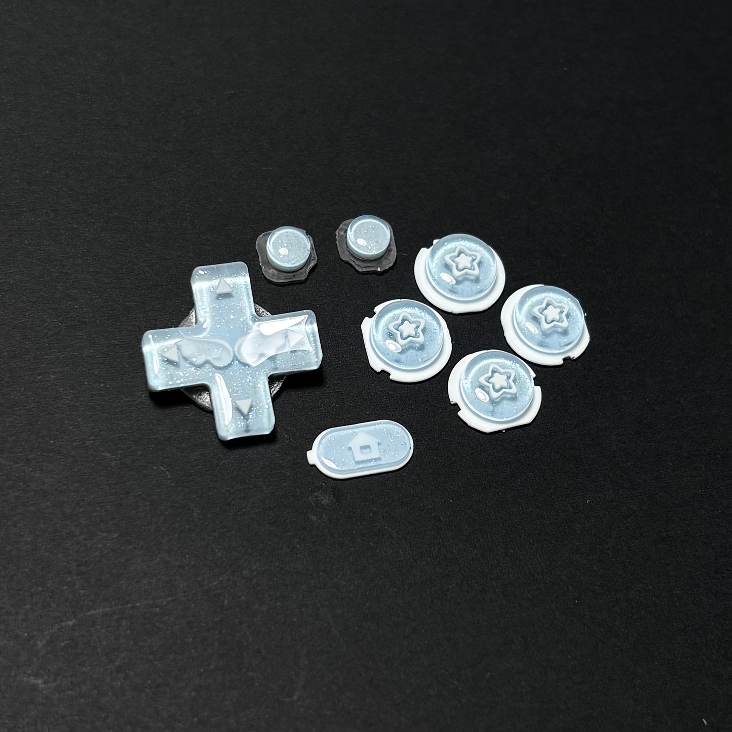 Blue Crystal Wing & Star Buttons for New Nintendo 3DS XL