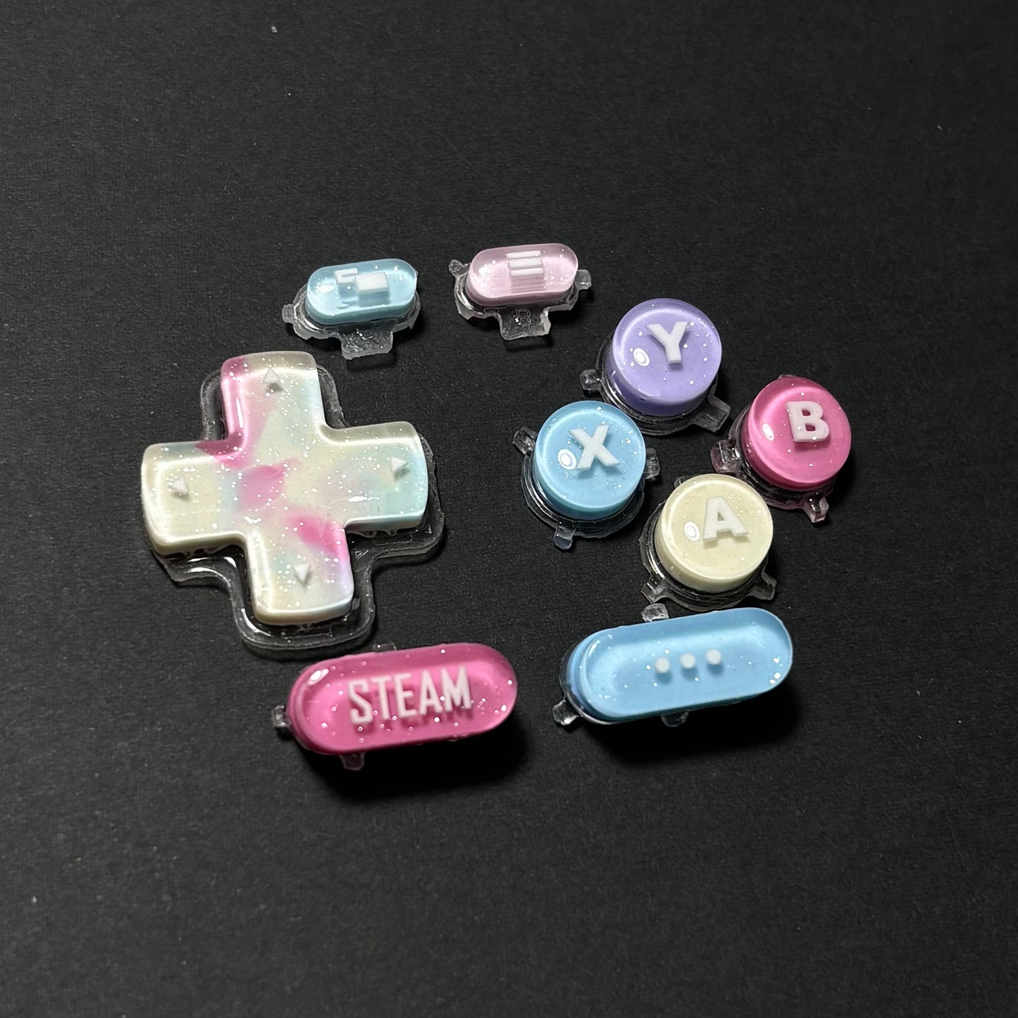 Multicolor Glitter Buttons for Steam Deck