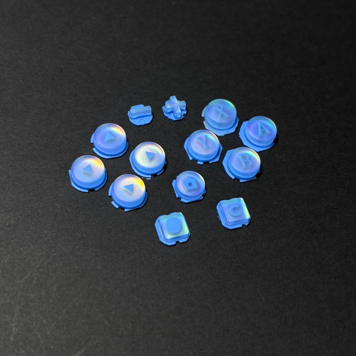 Deep Blue Laser Resin Buttons for Switch 2