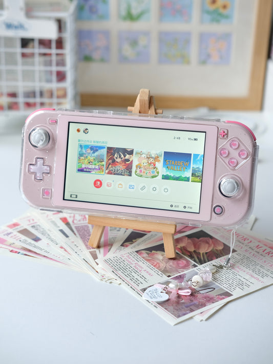 Custom Switch Lite – Blush Heart (Pastel Edition)