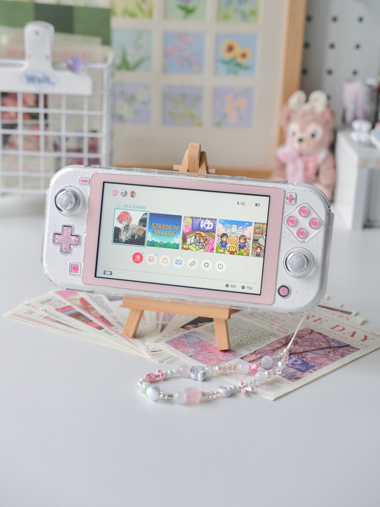 Strawberry Milkshake Custom Nintendo Switch Lite