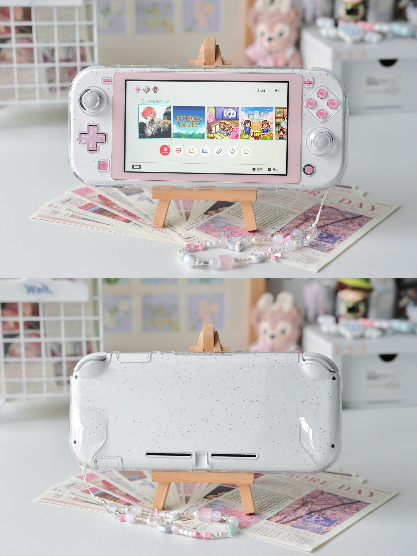 Strawberry Milkshake Custom Nintendo Switch Lite