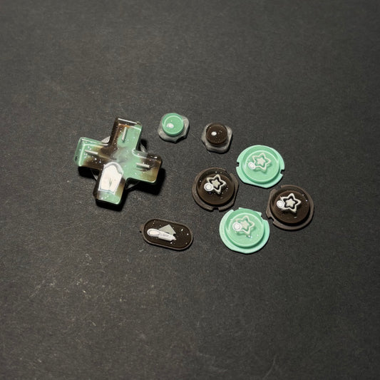 Mint Chocolate Star Resin Buttons for New 3DS XL