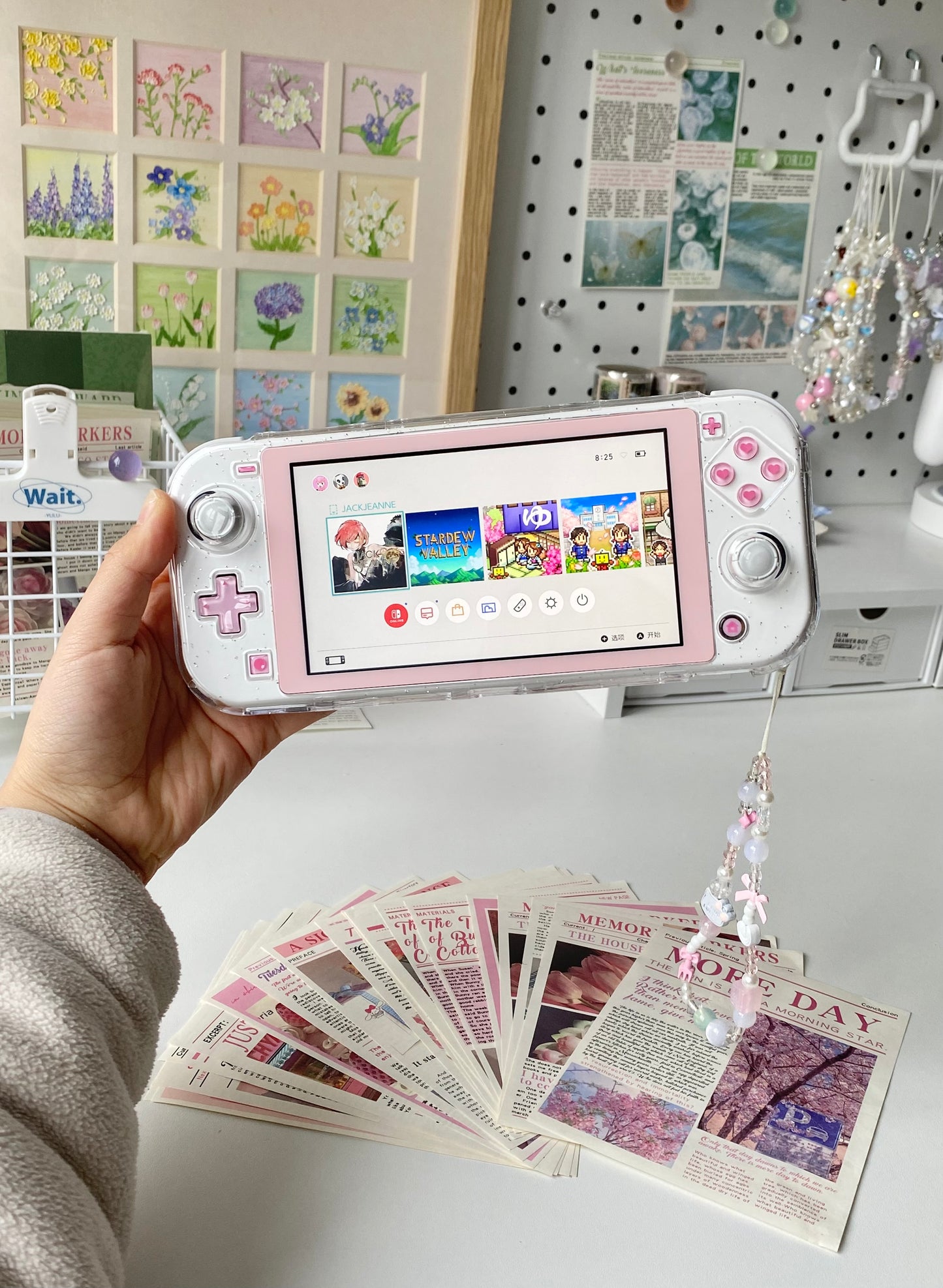 Strawberry Milkshake Custom Nintendo Switch Lite