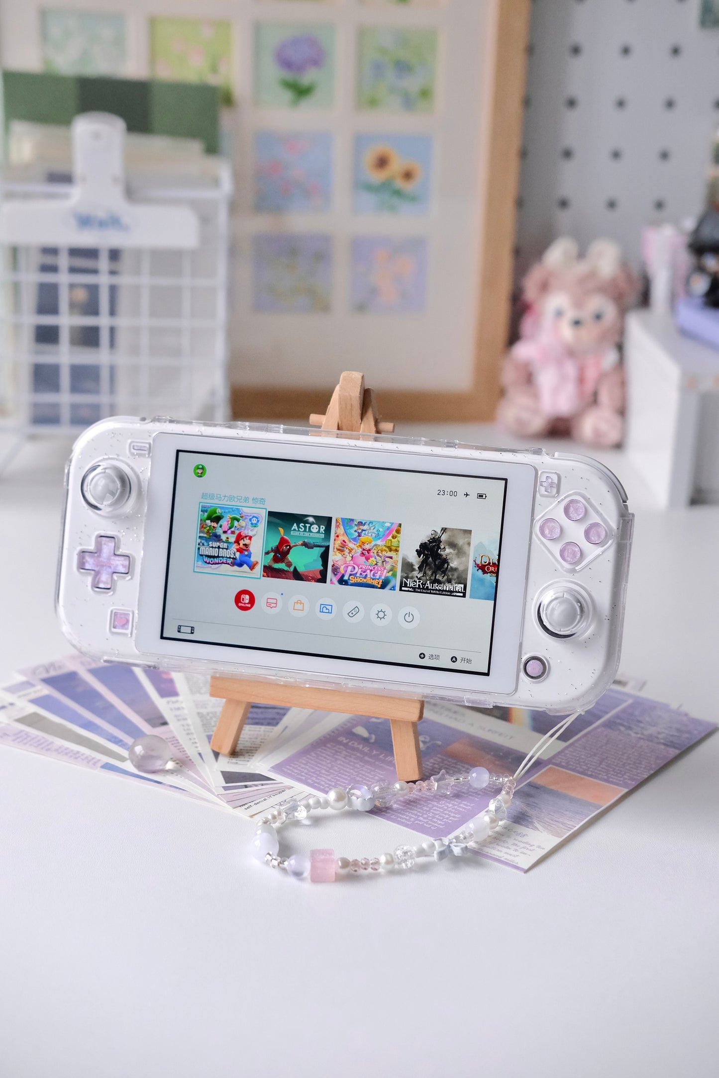 Pearlescent Pink Purple Resin Buttons for Nintendo Switch Lite