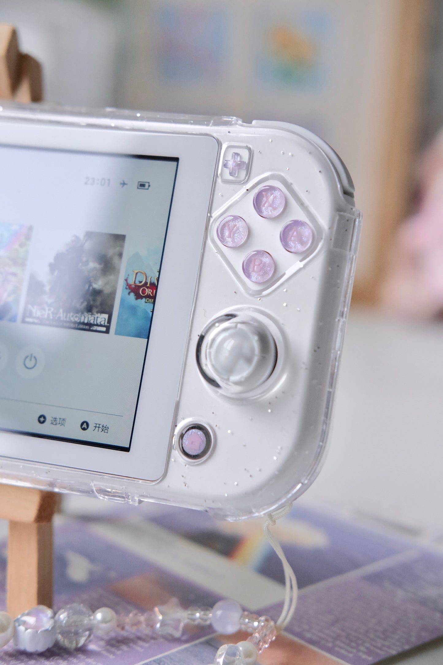 Pearlescent Pink Purple Resin Buttons for Nintendo Switch Lite