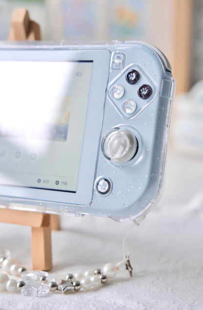 Black & White Pearl Paw Resin Buttons for Switch Lite