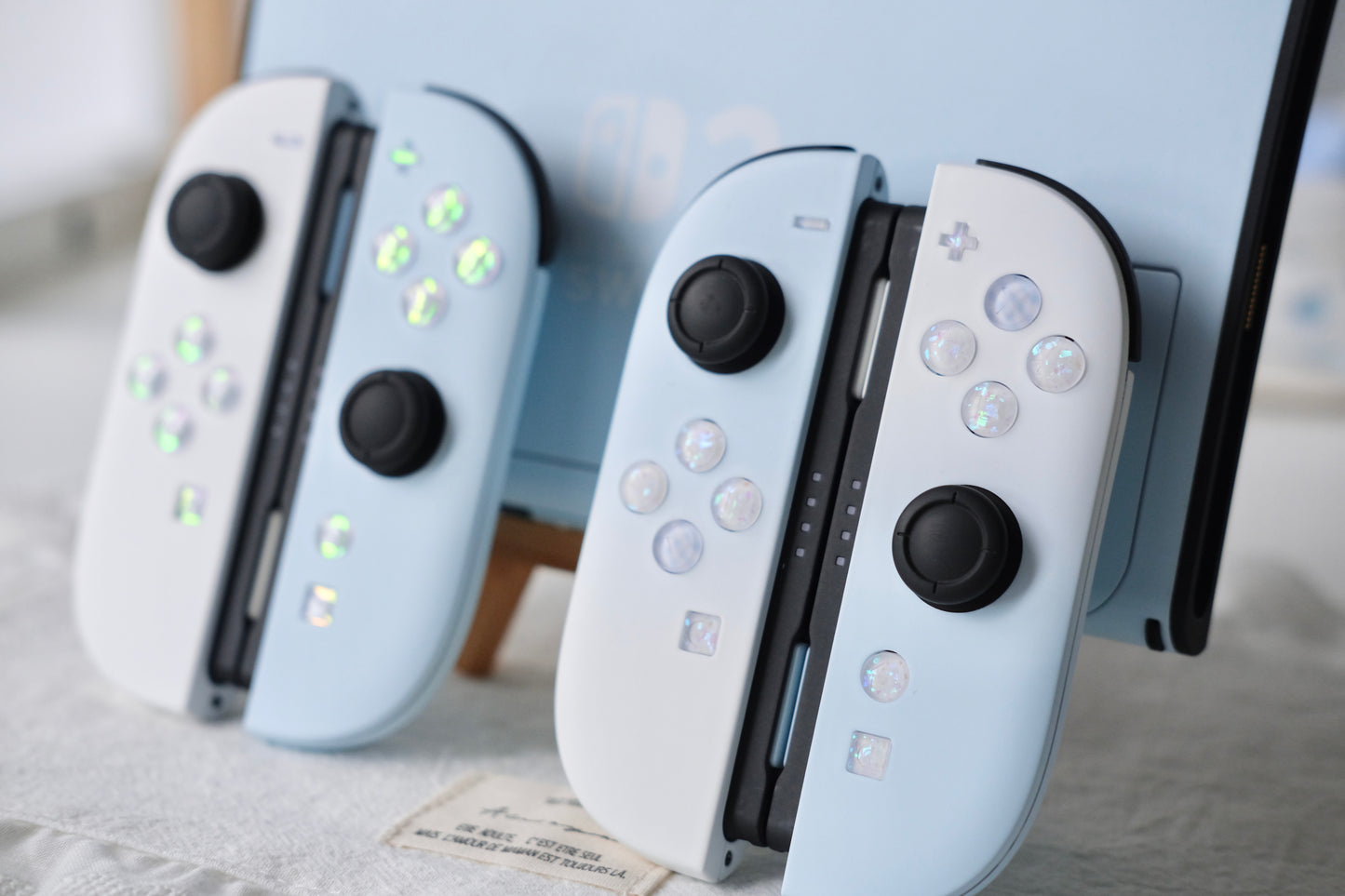 Blue & White Frosted Custom Joy-Con 2 Set for Switch 2