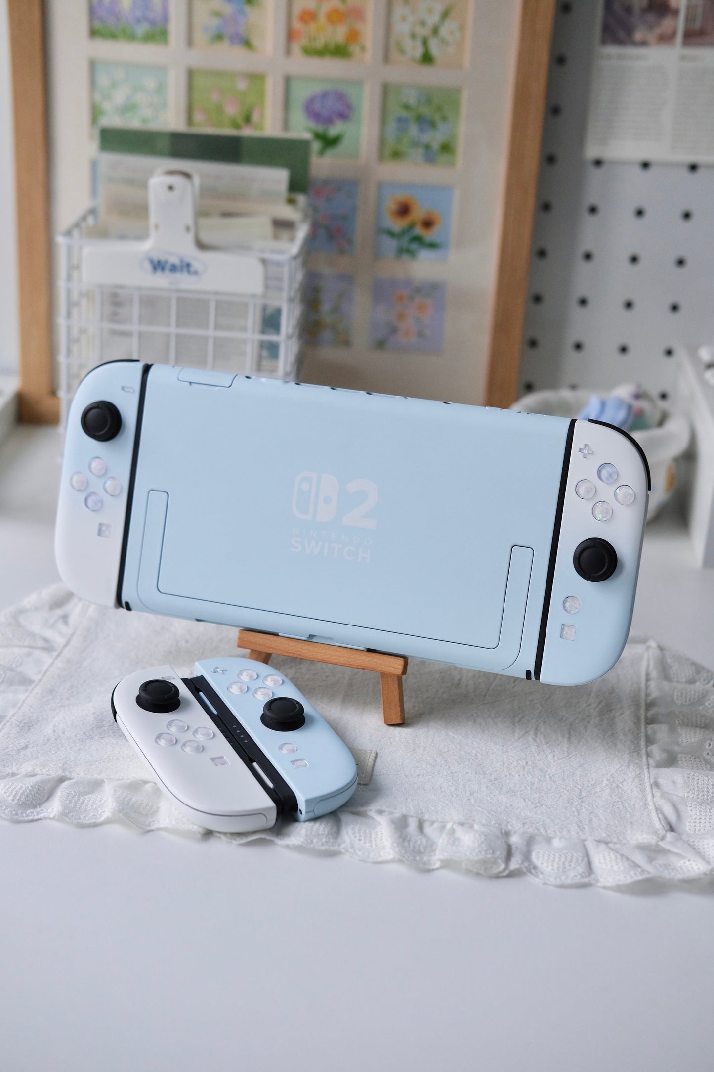 Blue & White Frosted Custom Joy-Con 2 Set for Switch 2