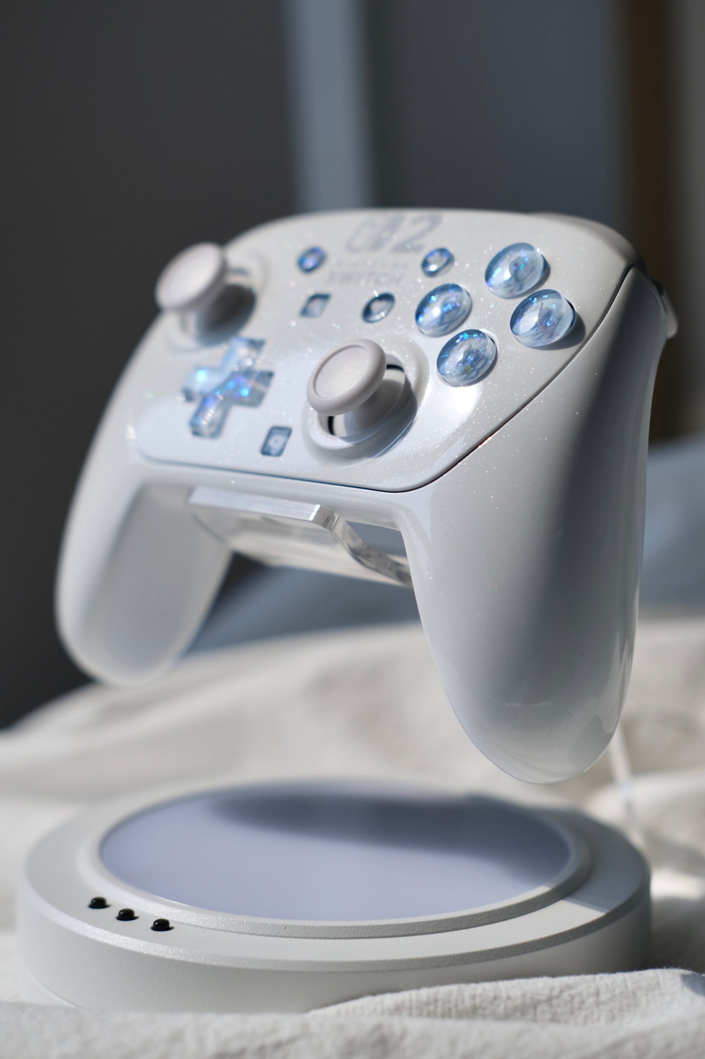 Blue Glitter Resin Buttons for Switch Pro 2