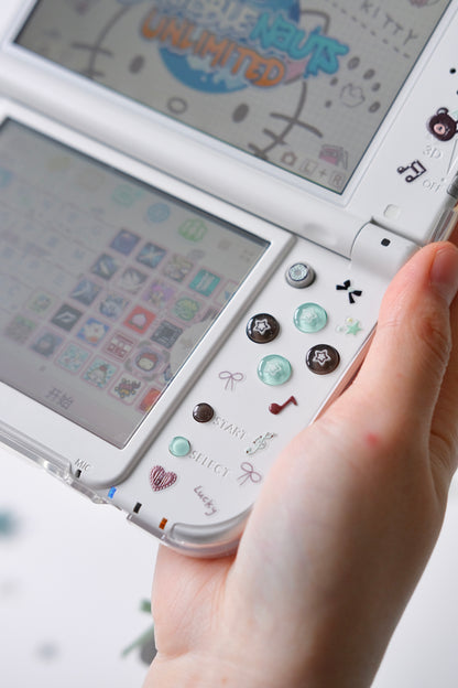 Mint Chocolate Star Resin Buttons for New 3DS XL