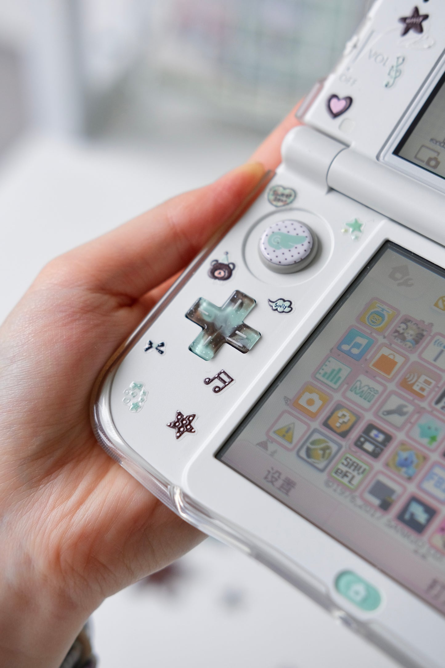 Mint Chocolate Star Resin Buttons for New 3DS XL