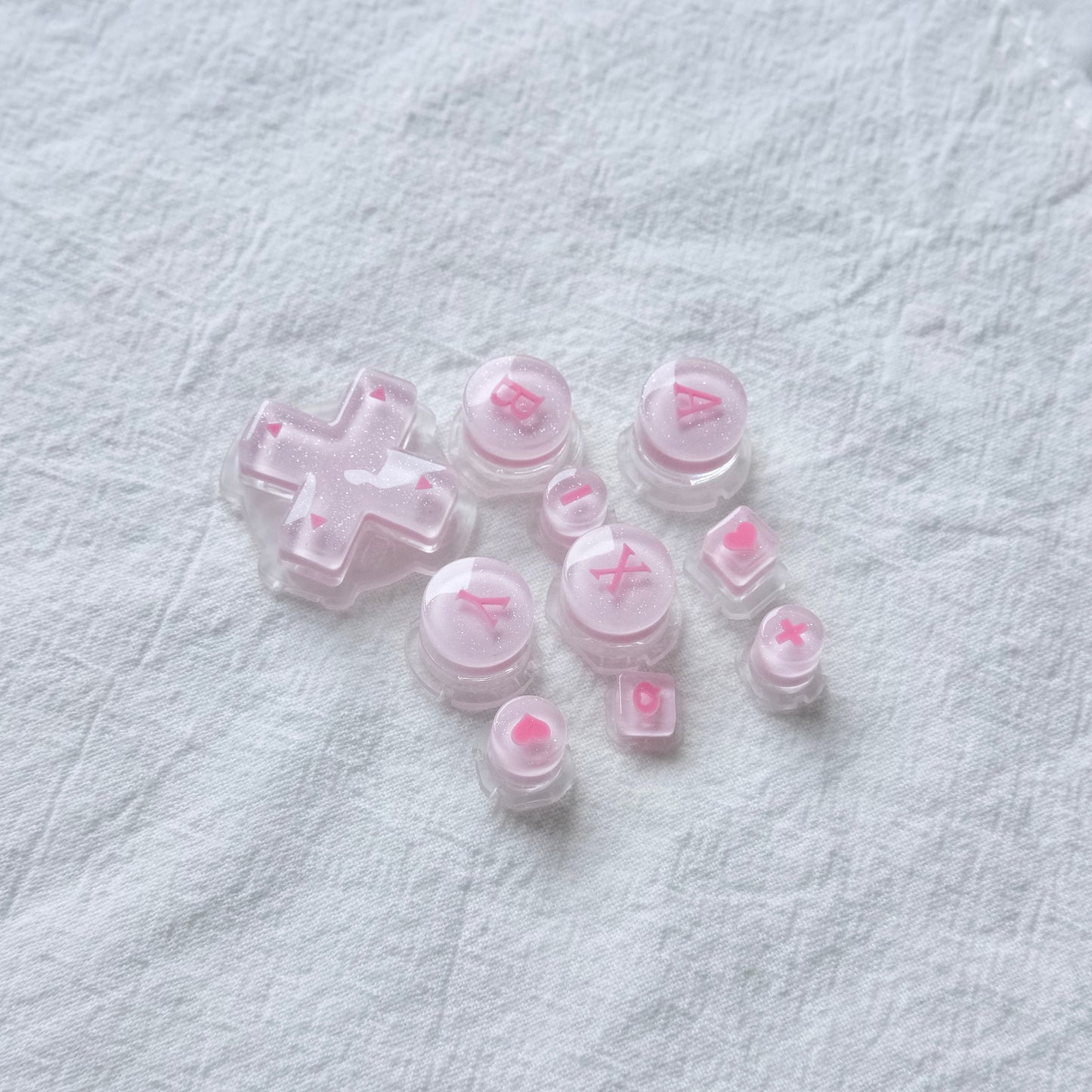 Sweet Pink Glitter Buttons for Switch Pro 2