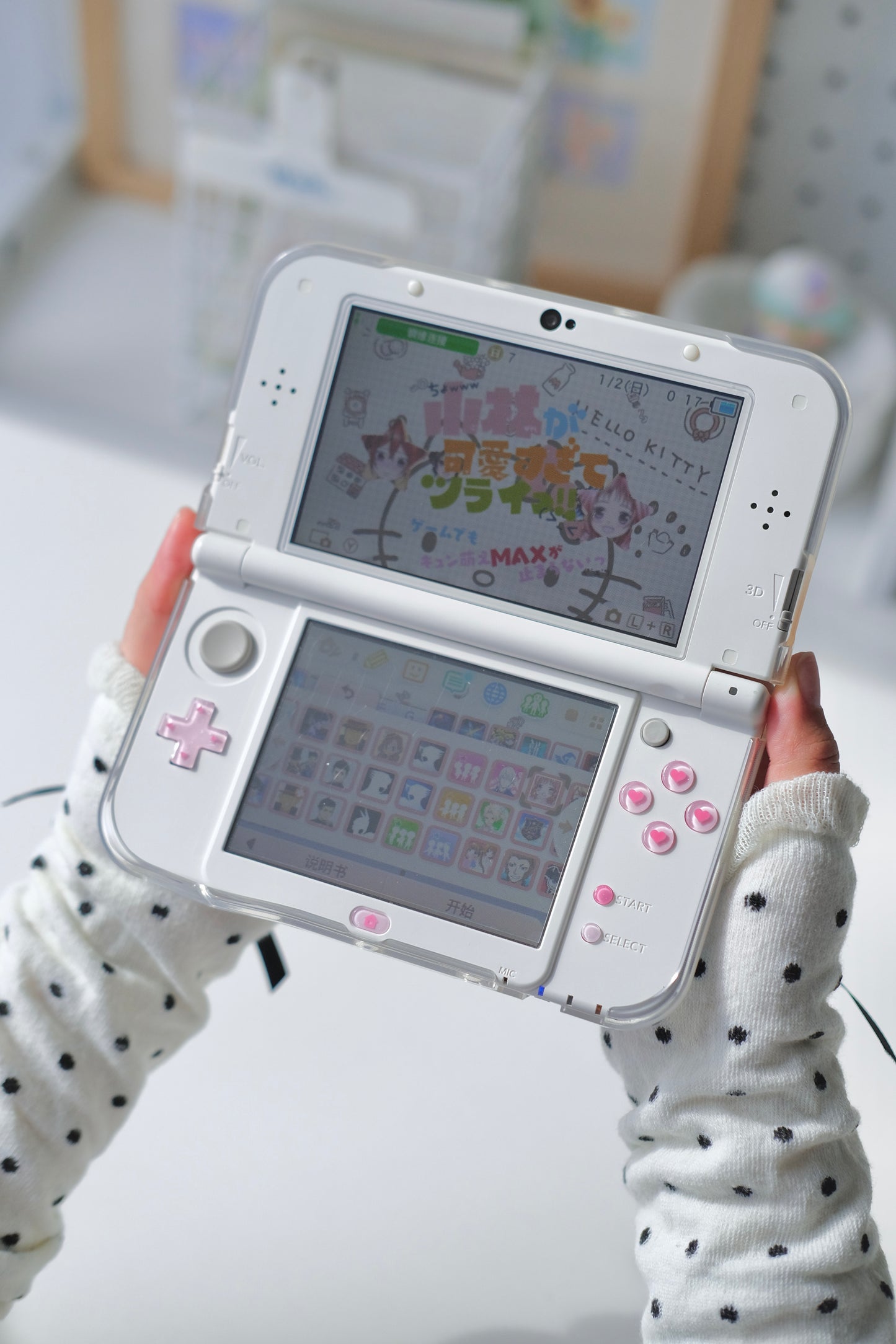 Pink Heart Resin Buttons for New 3DS XL