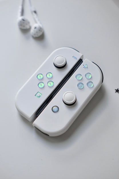 Frosted Blue Holographic Resin Buttons for Nintendo Switch