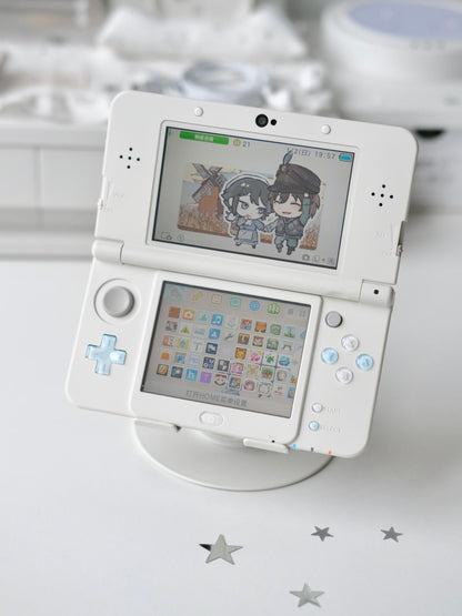 White & Blue Glitter Buttons for New Nintendo 3DS