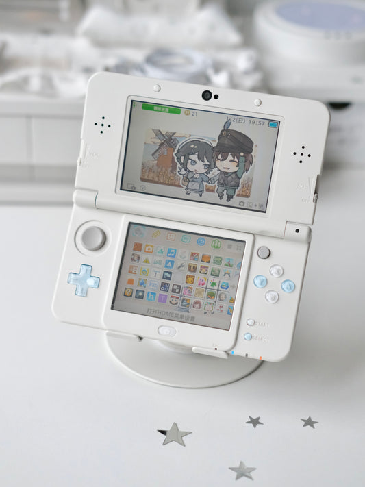 White & Blue Glitter Buttons for New Nintendo 3DS