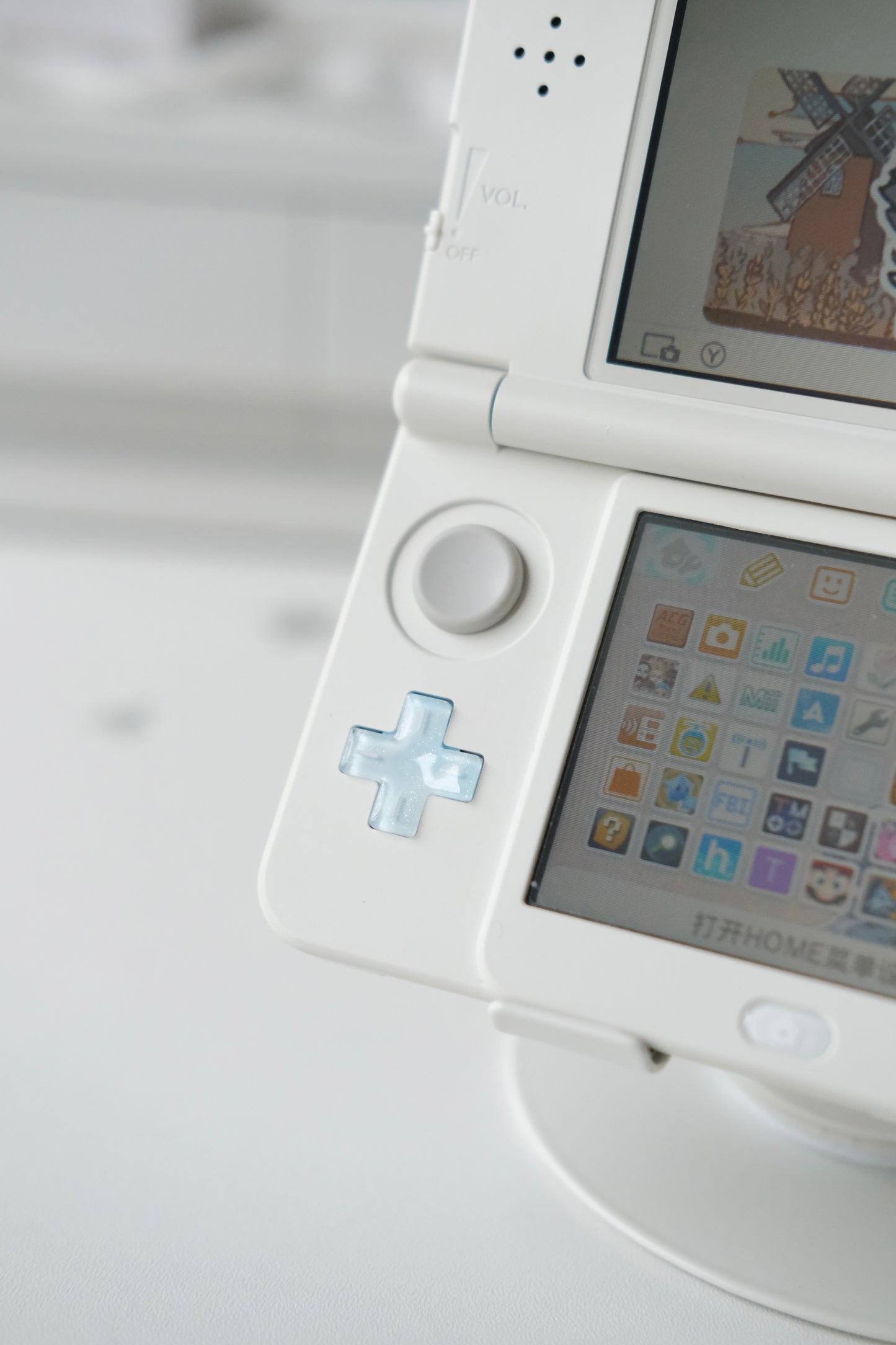White & Blue Glitter Buttons for New Nintendo 3DS