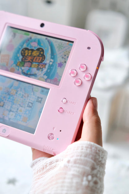 Pink Glitter Heart Buttons for Nintendo 2DS