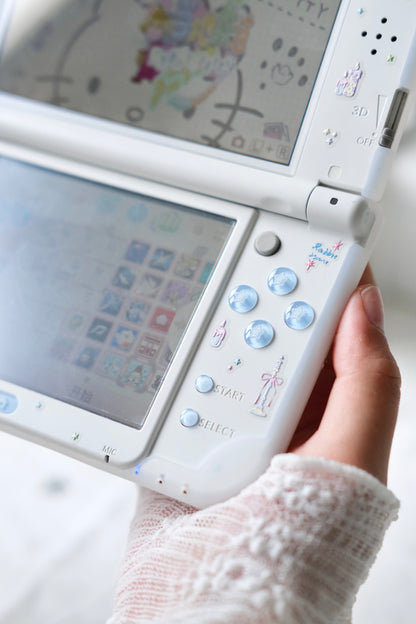 Blue Crystal Wing & Star Buttons for New Nintendo 3DS XL