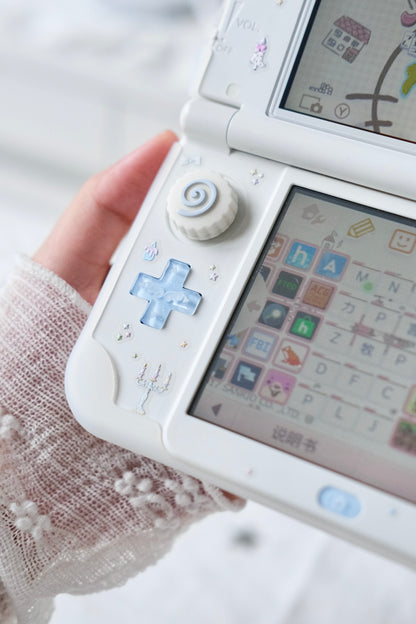 Blue Crystal Wing & Star Buttons for New Nintendo 3DS XL