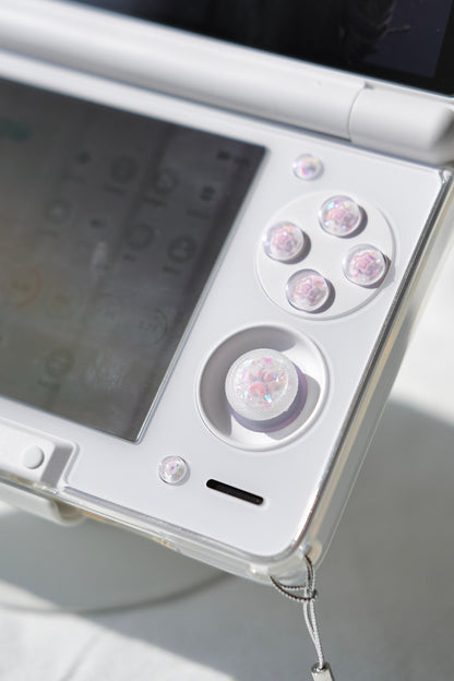 Pink Opal Star Buttons & Paw Thumbstick Caps for AYN Thor