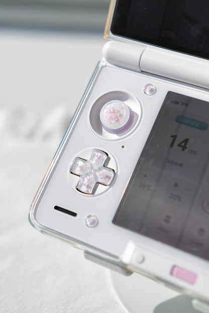 Pink Opal Star Buttons & Paw Thumbstick Caps for AYN Thor