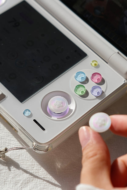 Rainbow Stardust Buttons & Holographic Star Thumbstick Caps for AYN Thor