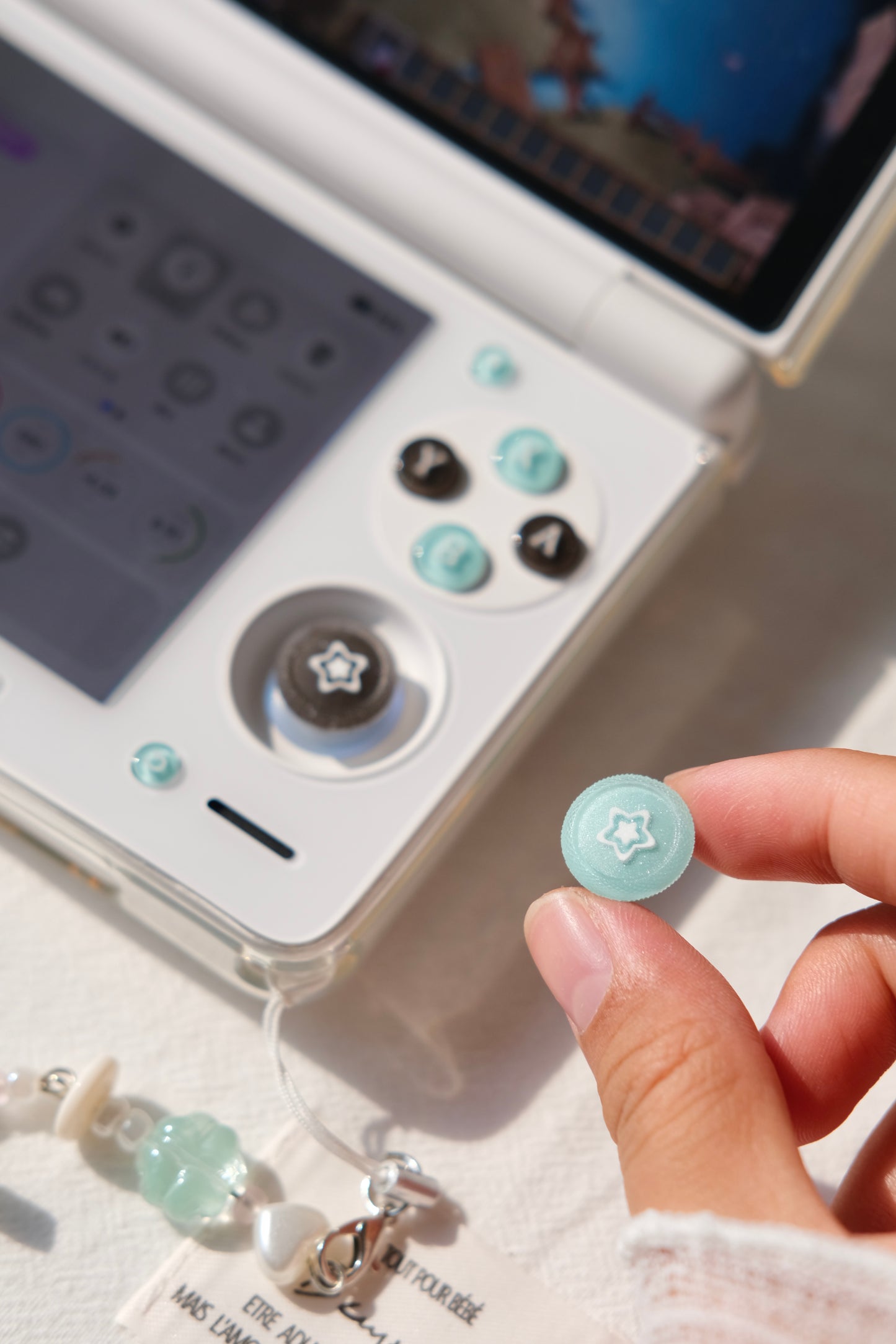 Mint Chocolate Star Button & Thumbstick Cap Set for AYN Thor
