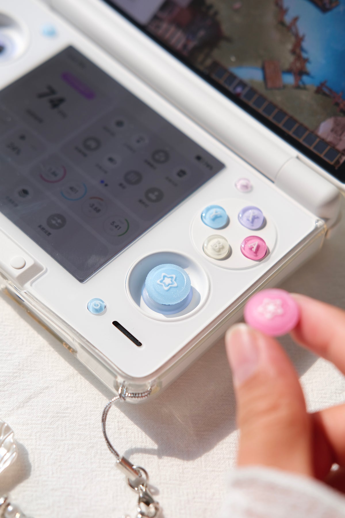 Pastel Rainbow Star Buttons & Thumbstick Caps for AYN Thor
