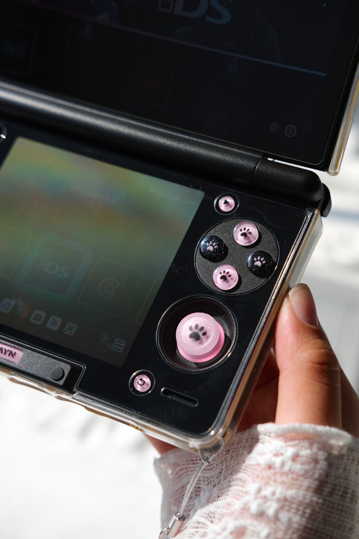 Black Pink Paw Buttons & Thumbstick Caps for AYN Thor