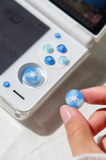 Ice Blue Snowflake Buttons & Thumbstick Caps for AYN Thor