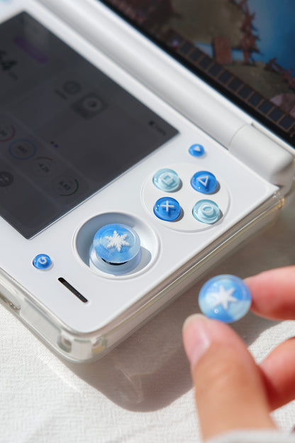 Ice Blue Snowflake Buttons & Thumbstick Caps for AYN Thor