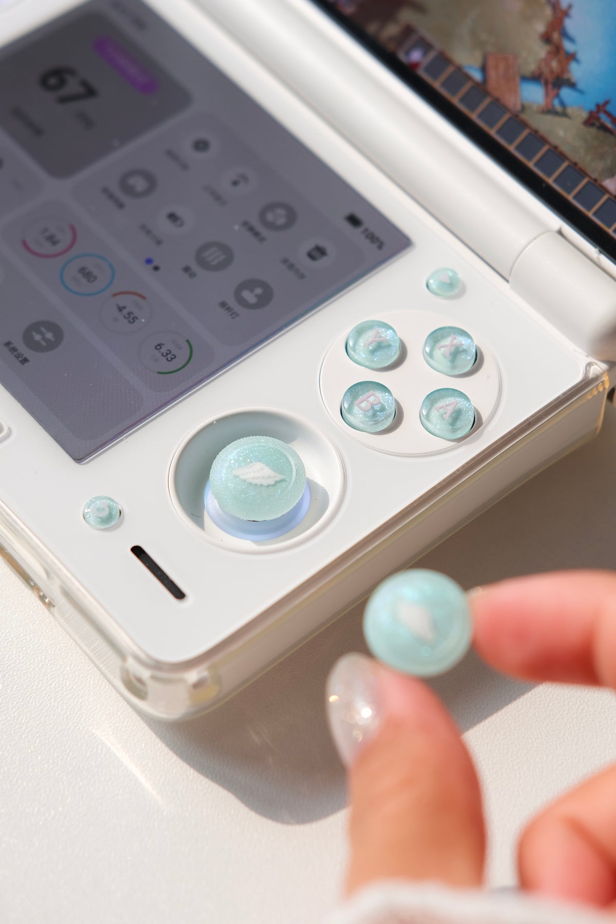 Fairy Green Wing Buttons & Thumbstick Caps for AYN Thor