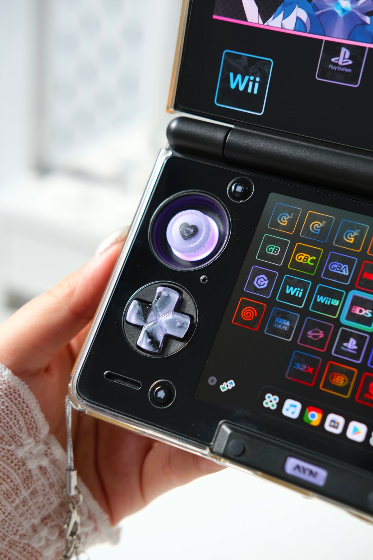 Midnight Lavender Hearts | AYN Thor Buttons & Thumbsticks